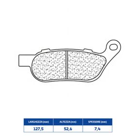 Coppia pastiglie freno CL BRAKES posteriori mescola sinterizzata per HARLEY DAVIDSON