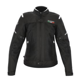 Giacca ACERBIS Dual Road poliestere omologata on road ruby lady nera/bianca