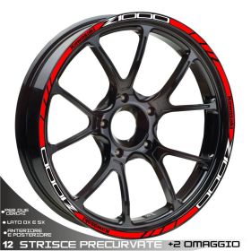 RIM WHEEL STICKERS DECALS SPORT WHITE RED FOR KAWASAKI Z ABS 1000