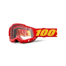 100% ACCURI 2 OTG RED Motocrossmaske mit klarem Glas