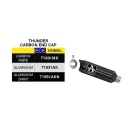 ARROW Thunder Slip-On Auspuff mit Carbon-Endkappe und Kollektor für Yamaha MT-09 2021-2023
