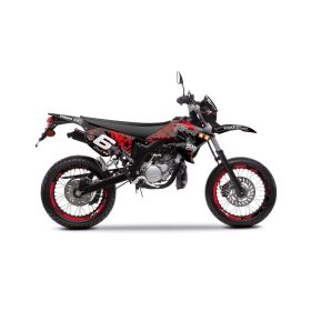 Kit de graphismes Stage6 rouge/noir pour Yamaha Dt 50