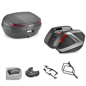 GIVI ARENA Koffer-Set V37 schwarz rot 45/37L für SUZUKI DL V STROM