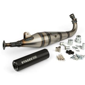 Marmitta completa STAGE 6 STREETRACE terminale nero per Peugeot 103 Sp