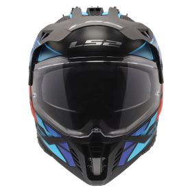 Enduro helmet dual road LS2 MX702 PIONEER II BLOCK black red blue