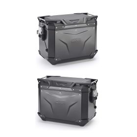 Kit valigie laterali GIVI TREKKER OUBTBACK EVO alluminio nero 48L per MOTO MORINI X-CAPE