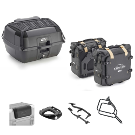 Kit GIVI bauletto B45B+ borsa CANYON nero 45/25L per CF MOTO 450MT