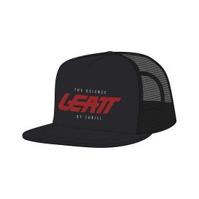 LEATT Trucker Freizeithut Schwarz Rot mit gesticktem Logo