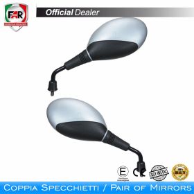 Coppia specchietti manubrio omologati FAR 0103/0104 grigi/neri