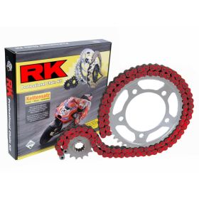 Kit transmission RK chaîne XRE rouge/gris 116 maillons 520 pignon 50z pignon 14 dents