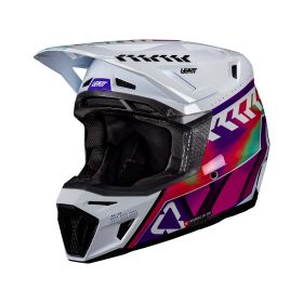 LEATT Moto 8.5 Composite Motocross helmet Pinata purple with 5.5 goggles