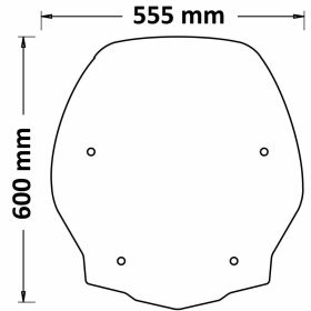 ISOTTA transparent windshield 600x555mm for HONDA