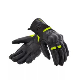 REBELHORN RANGE men's leather motorcycle gloves black/anthracite/fluorescent yellow