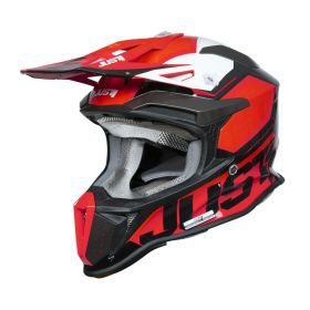 Casco Motocross JUST1 J18F HEXA bianco/rosso fluo/nero