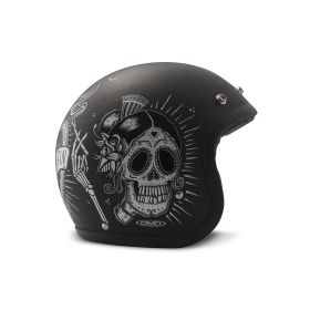 Jet Helmet Cafe Racer DMD RETRO Sin Fin Black Matte