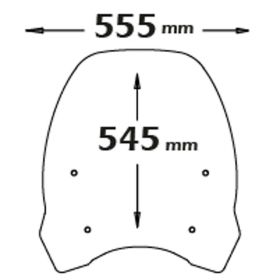 ISOTTA hohe Windschutzscheibe 545x555mm mit Siebdruck für HONDA sh