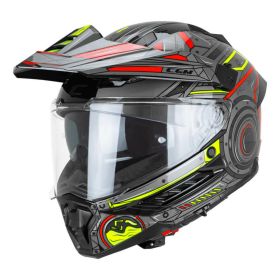 Casco enduro CGM 366T DUAL TECH nero rosso giallo fluo