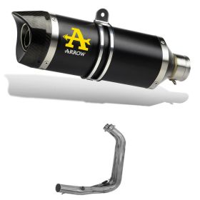 ARROW Thunder Schalldämpfer alu dunkel Vergaser-Endkappe Sammler YAMAHA MT-07 2021-2024