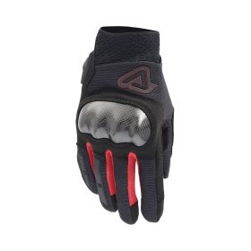 ACERBIS CE RAMSEY MY VENTED PRO Winter Motorradhandschuhe Genehmigt Schwarz Rot