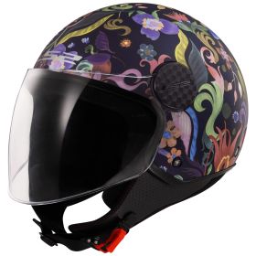 Casco Jet LS2 OF558 SPHERE LUX II Bloom Blu Opaco Rosa