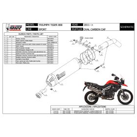 Silencieux OVAL en carbone MIVV approuvé pour TRIUMPH TIGER 800