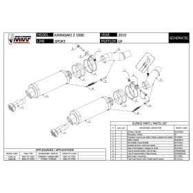 MIVV GP Schwarz Slip-on Dual Auspuff genehmigt für KAWASAKI Z 1000 2010-2013