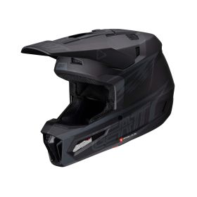 LEATT Moto 3.5 Motocross helmet Stealth black grey with 3.5 goggles