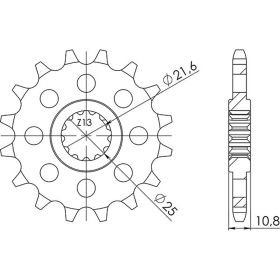 PIGNONE PASSO 525 - Z 14 DENTI (DIS.21606)