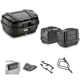 Kit GIVI bauletto valigia TREKKER nero 52/46L per TRIUMPH TIGER
