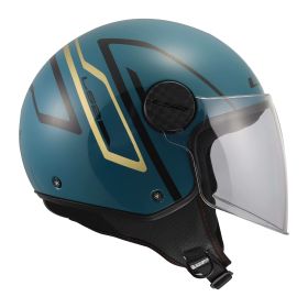 Casque jet LS2 OF558 SPHERE LUX II MINIM bleu vert eau
