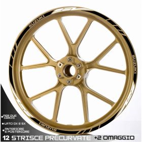 RIM WHEEL STICKERS SPORT WHITE BLACK SUZUKI SV 650