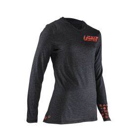 LEATT Gravity 2.0 Damen MTB Langarmshirt Schwarz TENCEL Dehnbar