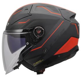 Casco jet LS2 OF603 INFINITY II VEYRON nero grigio rosso