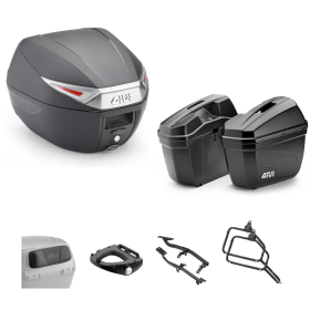 Kit GIVI bauletto C30 TECH valigia E22 nero fumè 30/22L per SUZUKI DL V STROM