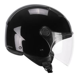 Demi Jet Helmet SKA-P 1LHA LUKE Mono Black Glossy