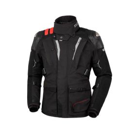 Giacca invernale T.UR J-ZERO nero / rosso laminata con protezioni