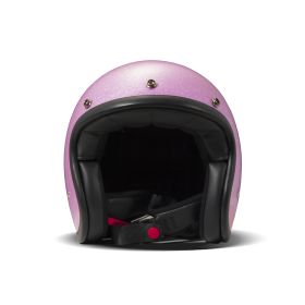 Jet Helm Cafe Racer DMD RETRO Glitter Rosa Glanz
