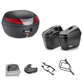 Kit GIVI bauletto V40 valigia E22 nero rosso 40/22L per YAMAHA