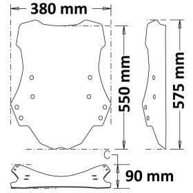 Cupolino Alto ISOTTA Trasparente 575x380mm per BENELLI trk 502