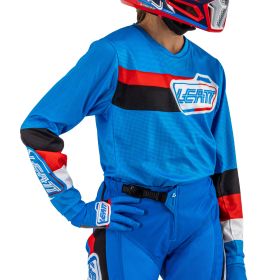 LEATT Moto 3.5 Ride Kinder Set Pitboard Royal Blau Trikot und Hose