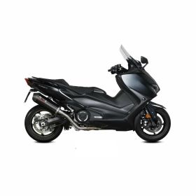 MIVV Échappement Complet Noir Ovale avec Embout en Carbone pour YAMAHA T-Max 560 2020-2021