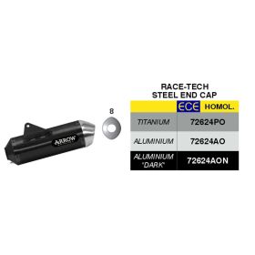 ARROW Race Tech Slip-On Auspuff Dunkel Aluminium Verbindung für KTM 690 Enduro R 2019-2024