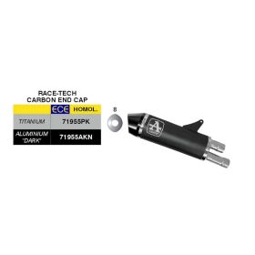 ARROW Race-Tech Slip-On Auspuff genehmigt schwarz Alu Carbon cap Triumph SPEED TRIPLE 1200