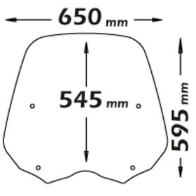Pare-brise interchangeable ISOTTA 595x650mm pour HONDA