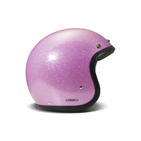 Casco Jet Cafe Racer DMD RETRO Glitter Rosa Lucido