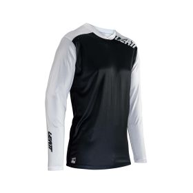 LEATT Enduro 4.0 MTB Trikot Weiß/Schwarz Langarm IceYarn Baumwollstoff