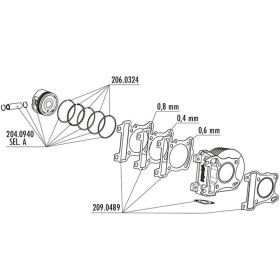 Groupe thermique POLINI Aprilia Sxr 50 4T E5