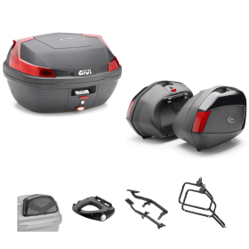 GIVI BLADE Top Case Kit V35 Schwarz Rot 47/35L für YAMAHA