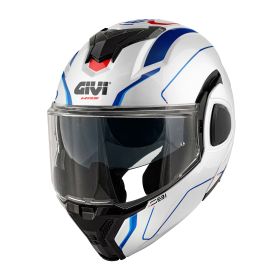 Casco modulare reversibile GIVI X36 Fiber Pulse bianco blu rosso
