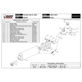 MIVV Silencieux Oval Slip-on homologué en titane pour SUZUKI gsx-r 1000